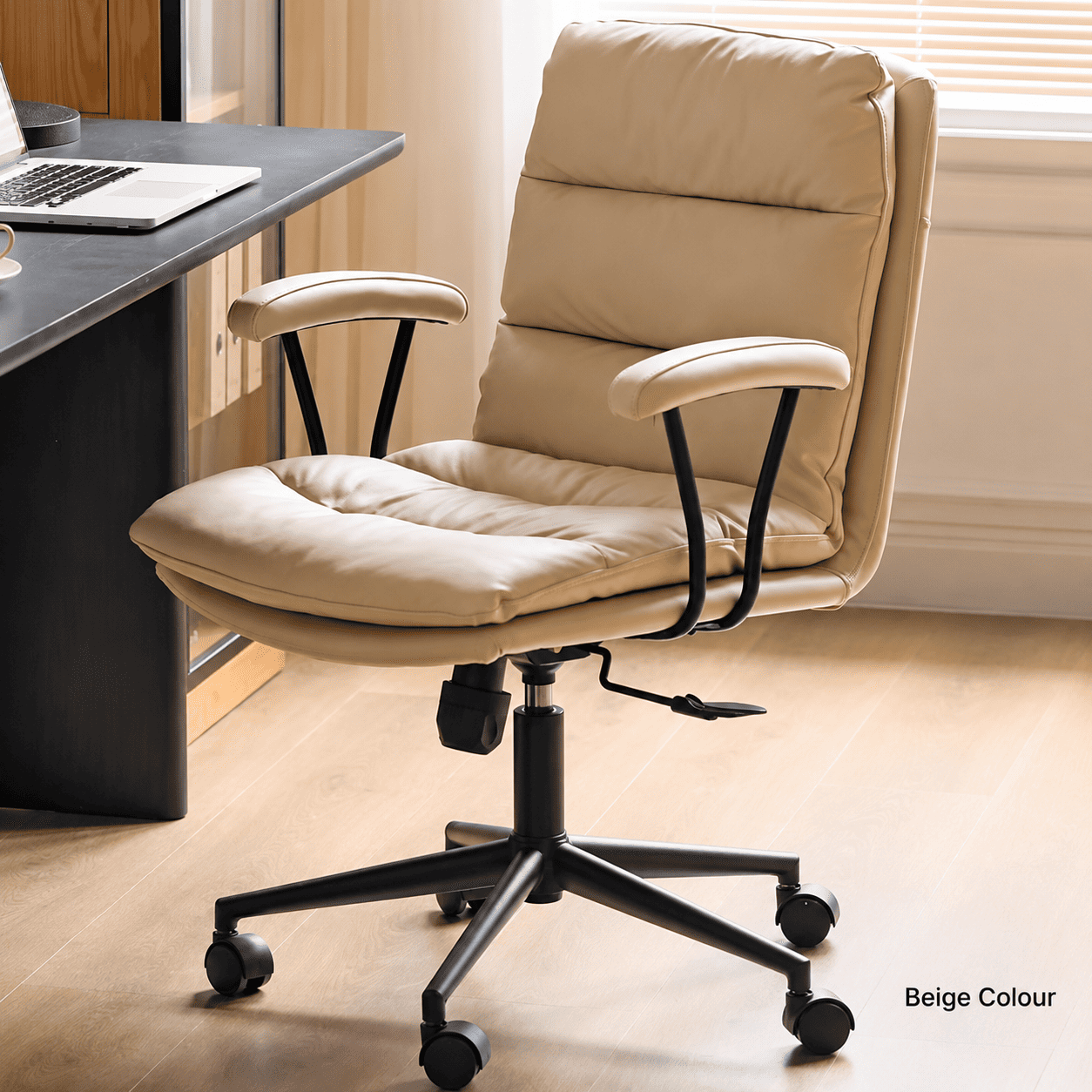 Colmar ergonomic comfort chair in beige colour suitable for office and bedroom