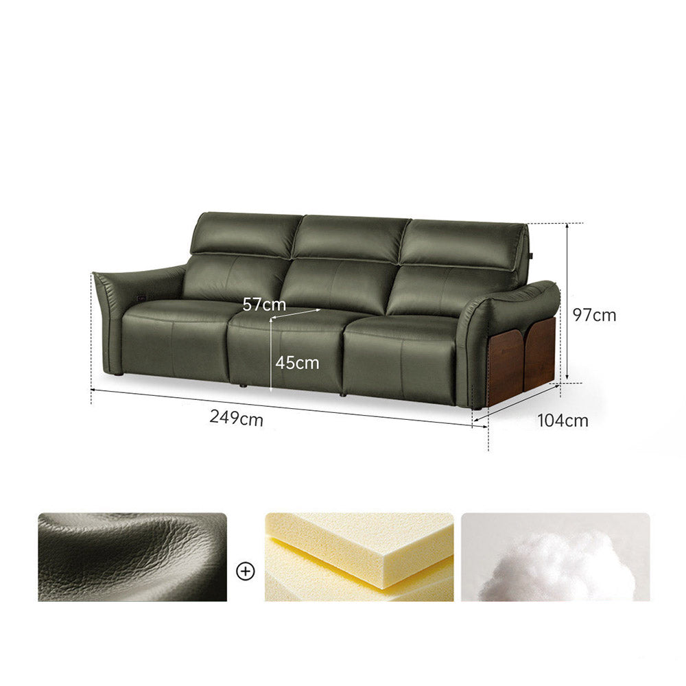 Cordorniz Genuine Leather Electric Recliner Sofa