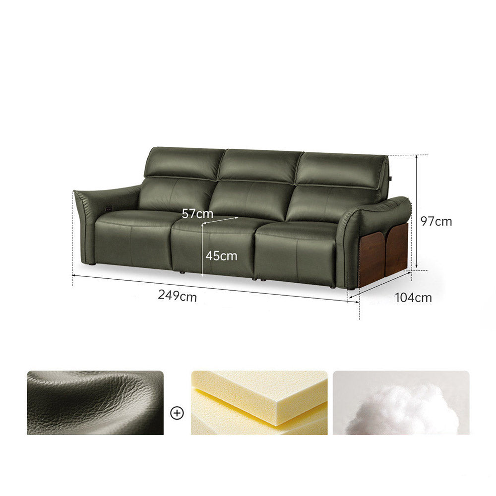 Cordorniz Genuine Leather Electric Recliner Sofa