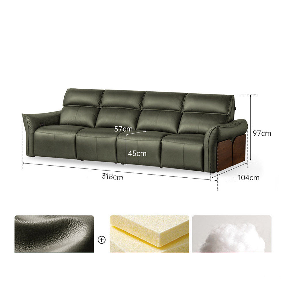 Cordorniz Genuine Leather Electric Recliner Sofa