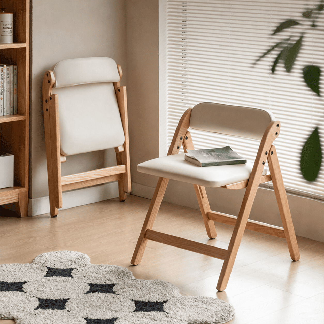 Coreses Natural Solid Oak Folding Chair