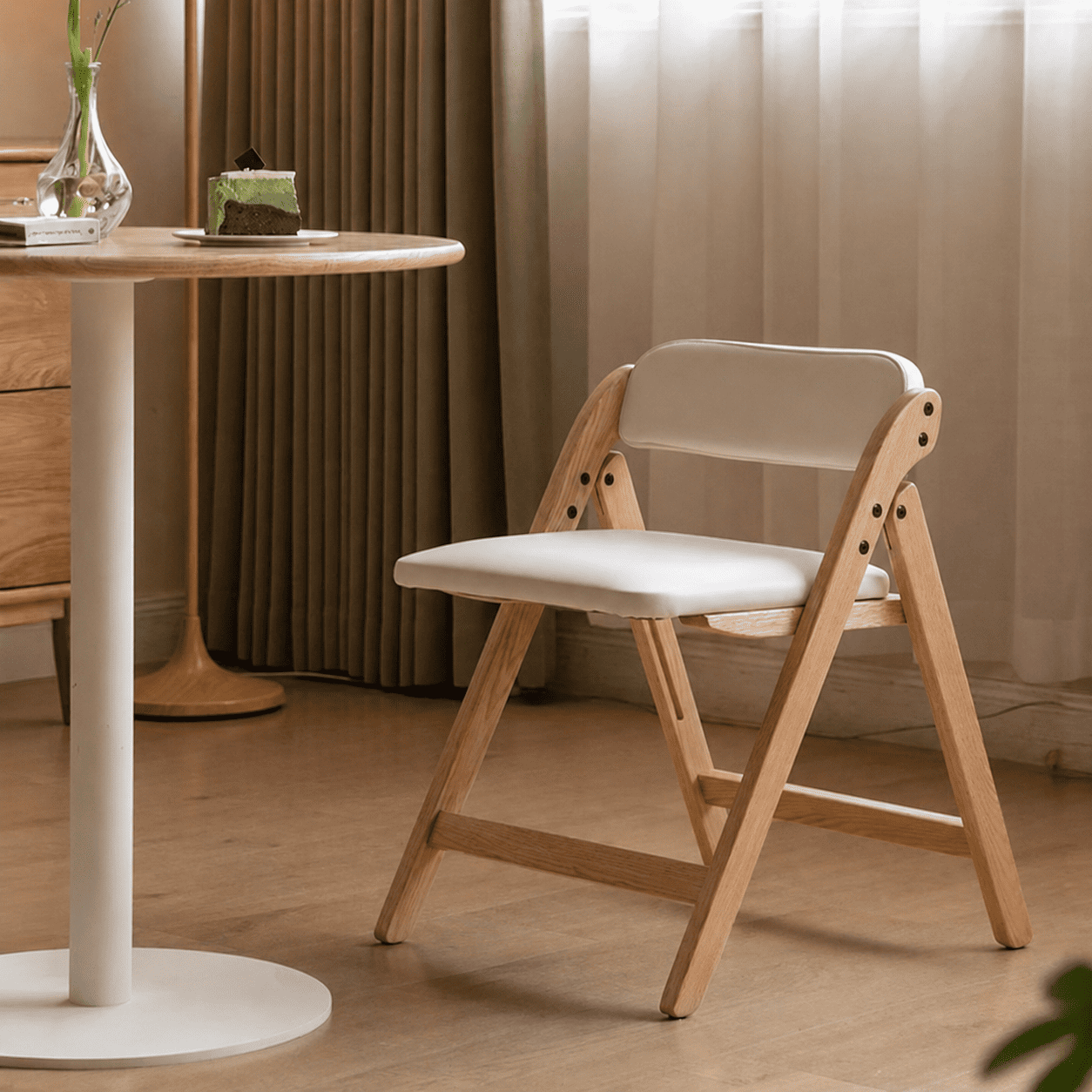Coreses Natural Solid Oak Folding Chair