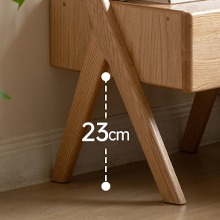 Cozar Natural Solid Oak Bedside Table