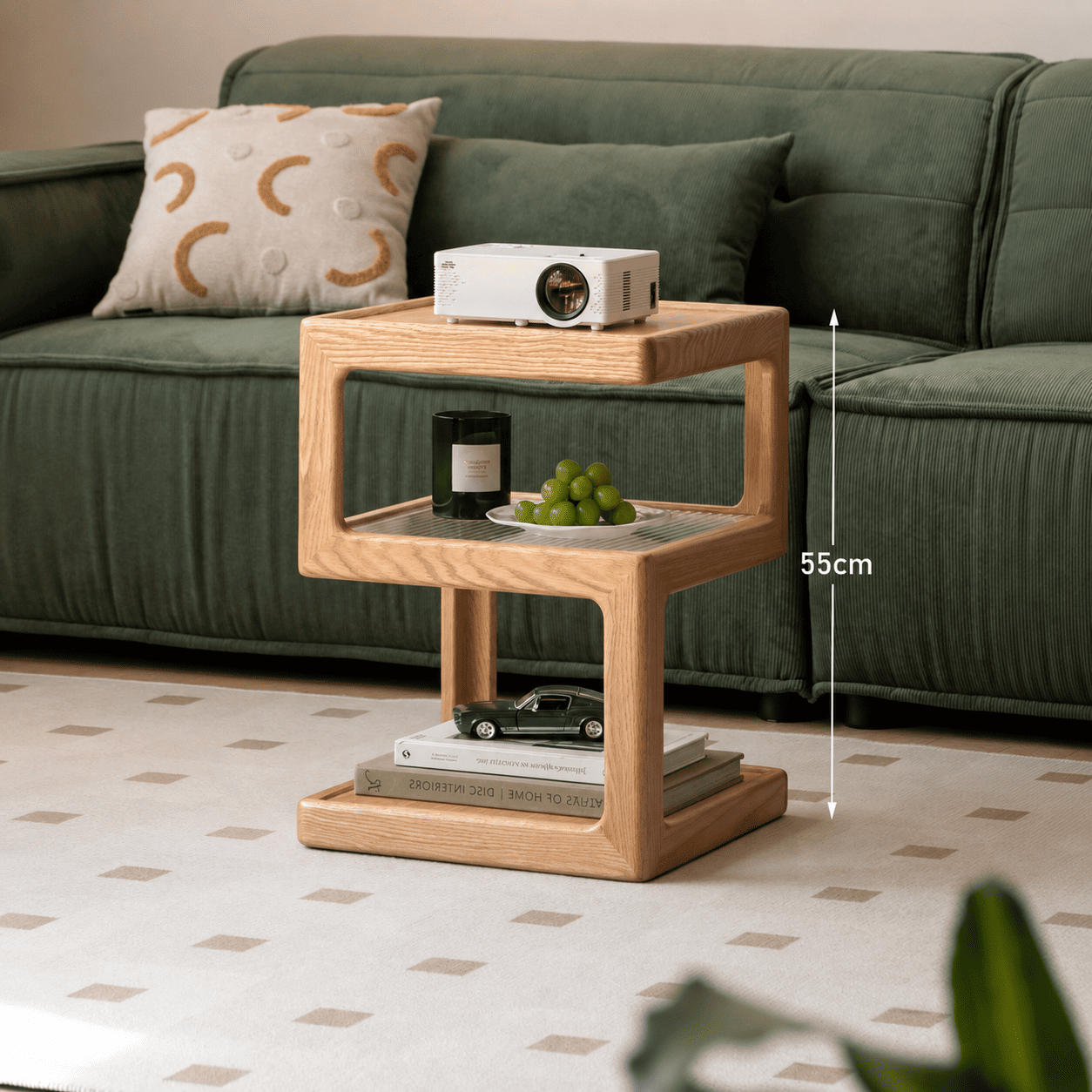 Crystal Natural Solid Hardwood Side Table