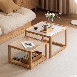 Crystal Natural Solid Oak Coffee Table Set - Oak Furniture Store