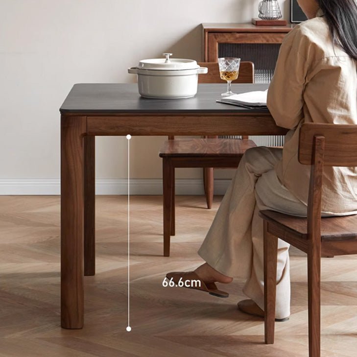 Cuba Natural Solid Walnut Dining Table With Ceramic Top | Oak Furniture Store