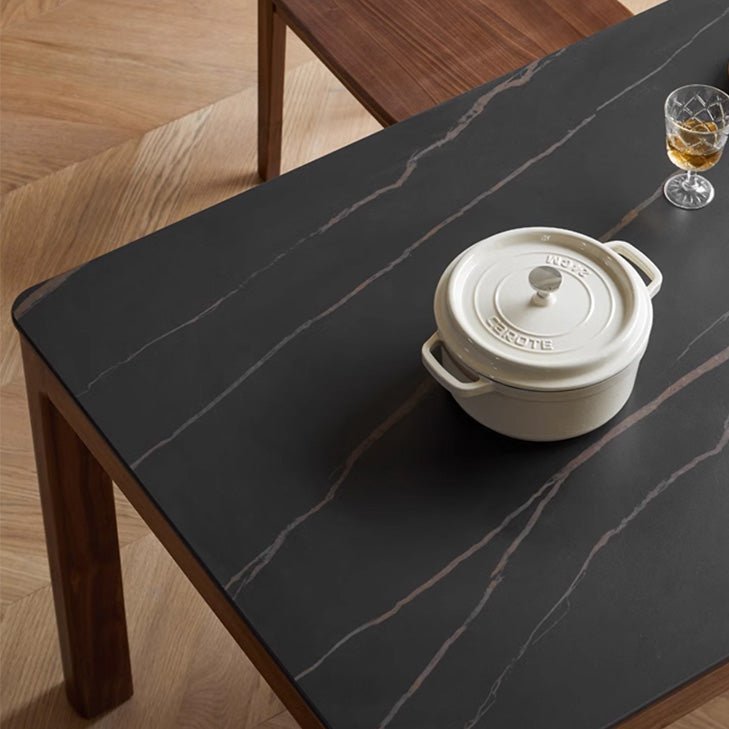 Cuba Natural Solid Walnut Dining Table With Ceramic Top | Oak Furniture Store