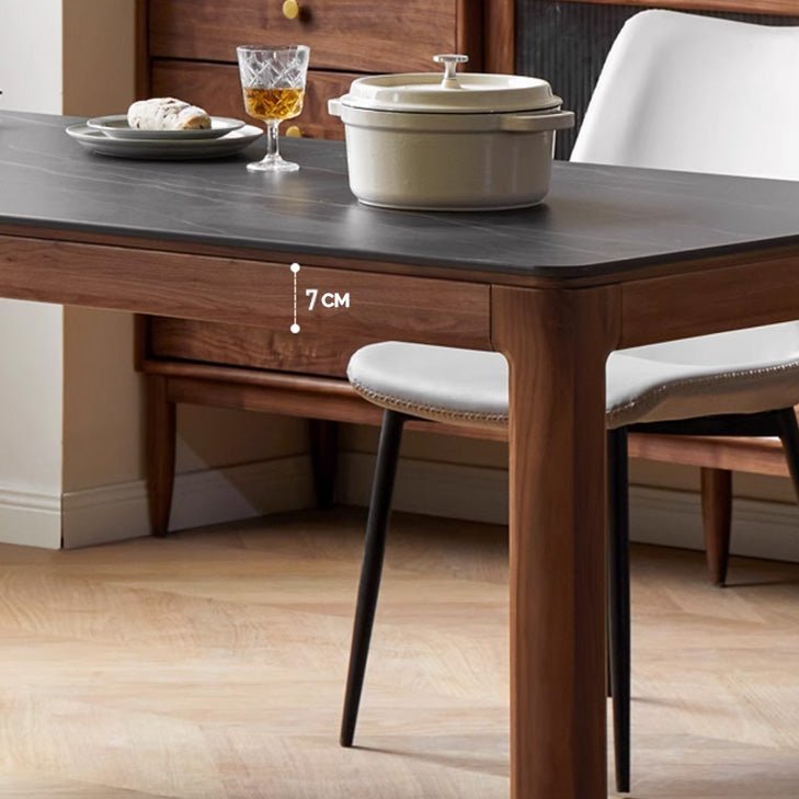 Cuba Natural Solid Walnut Dining Table With Ceramic Top | Oak Furniture Store