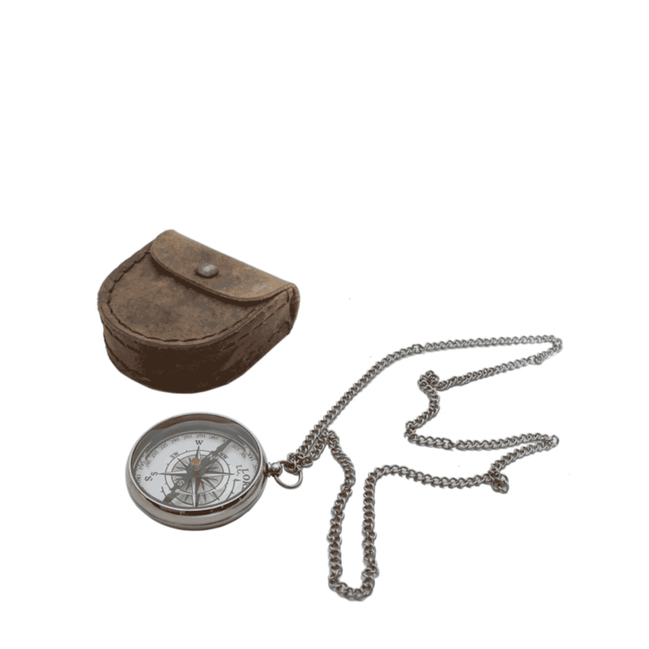 Decorative Compass In Leather Pouch – Oak Furniture Store
