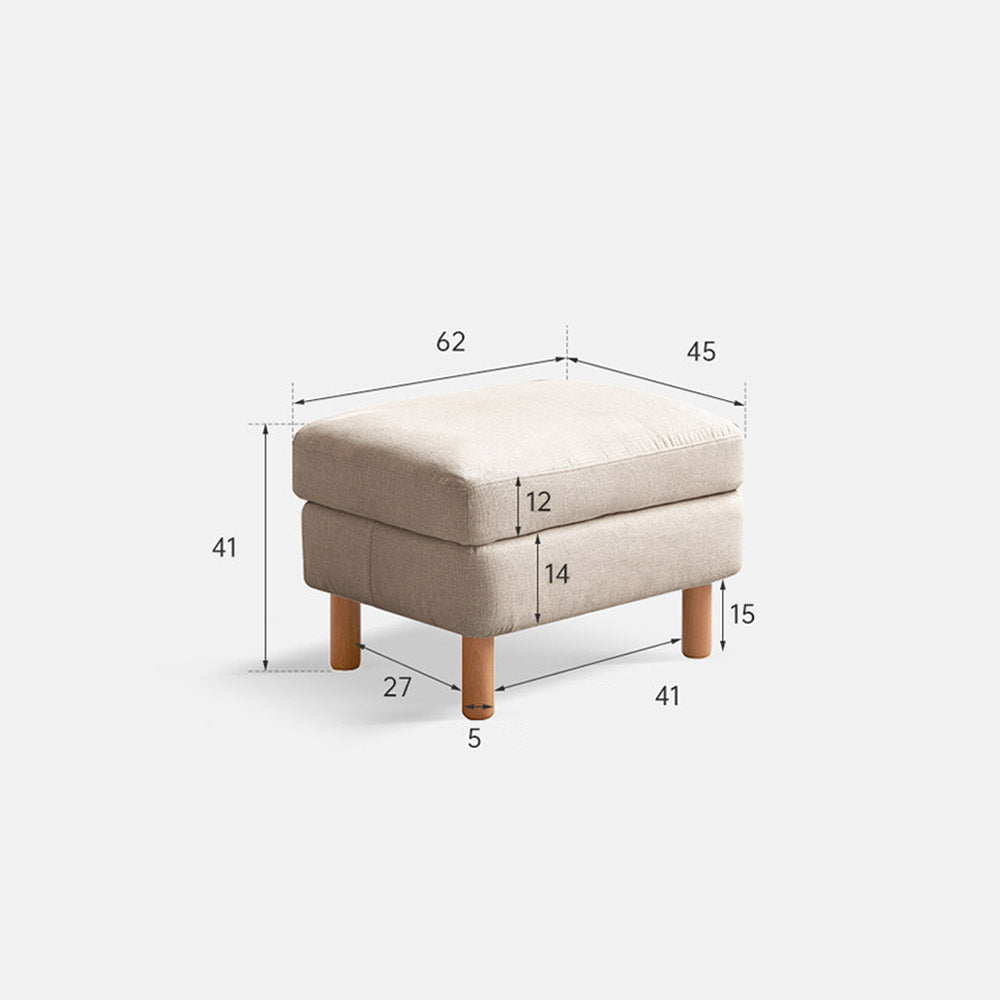 Versatile fabric ottoman with removable cover and timber legs. Ideal footrest or stool for Aussie sofas. Shop now online.