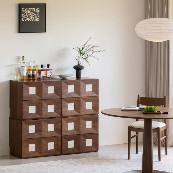 Derby Natural Solid Walnut Modular Storage Cabinet