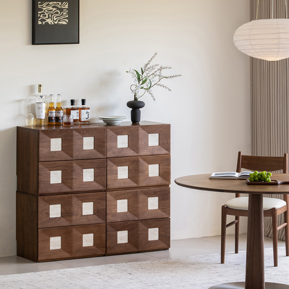 Derby Natural Solid Walnut Modular Storage Cabinet