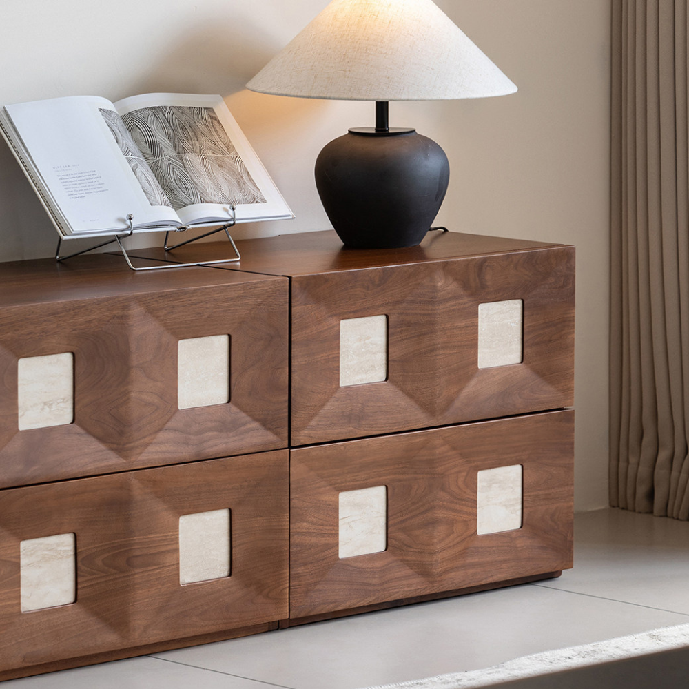 Derby Natural Solid Walnut Modular Storage Cabinet