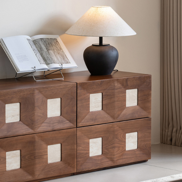 Derby Natural Solid Walnut Modular Storage Cabinet