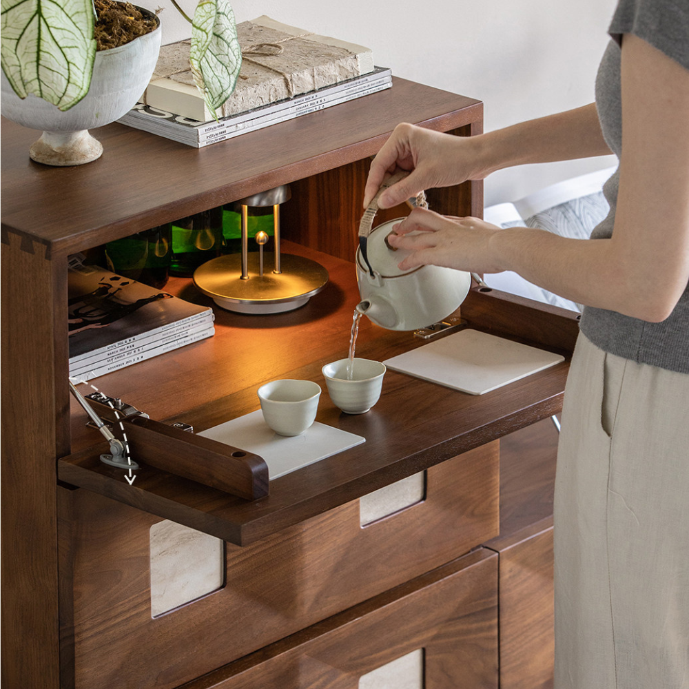 Derby Natural Solid Walnut Modular Storage Cabinet