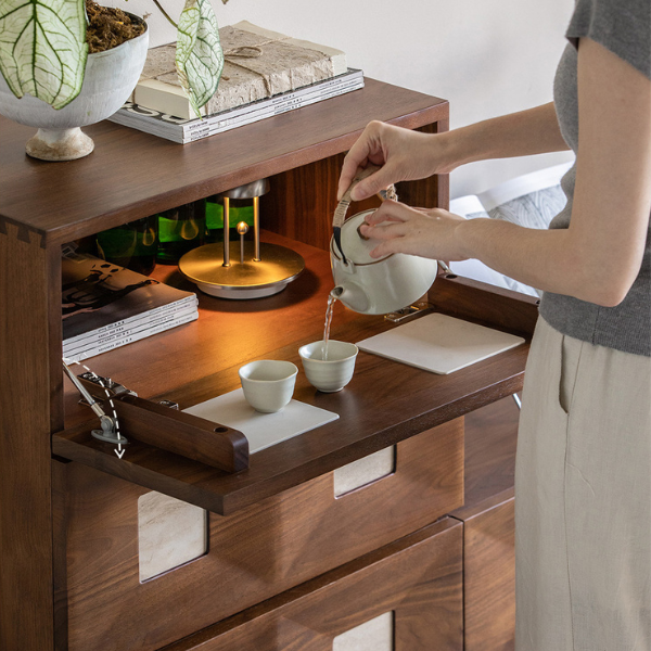 Derby Natural Solid Walnut Modular Storage Cabinet