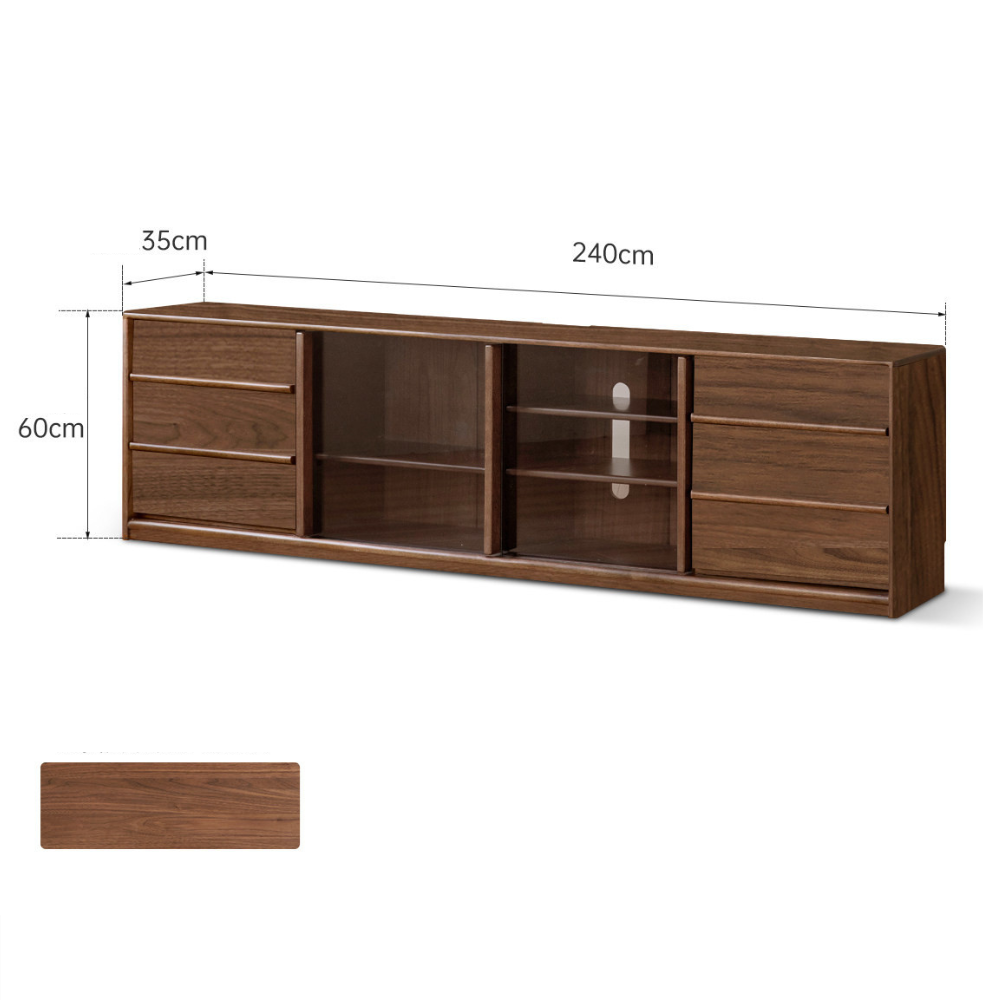 Derry Natural Solid Walnut Entertainment Unit
