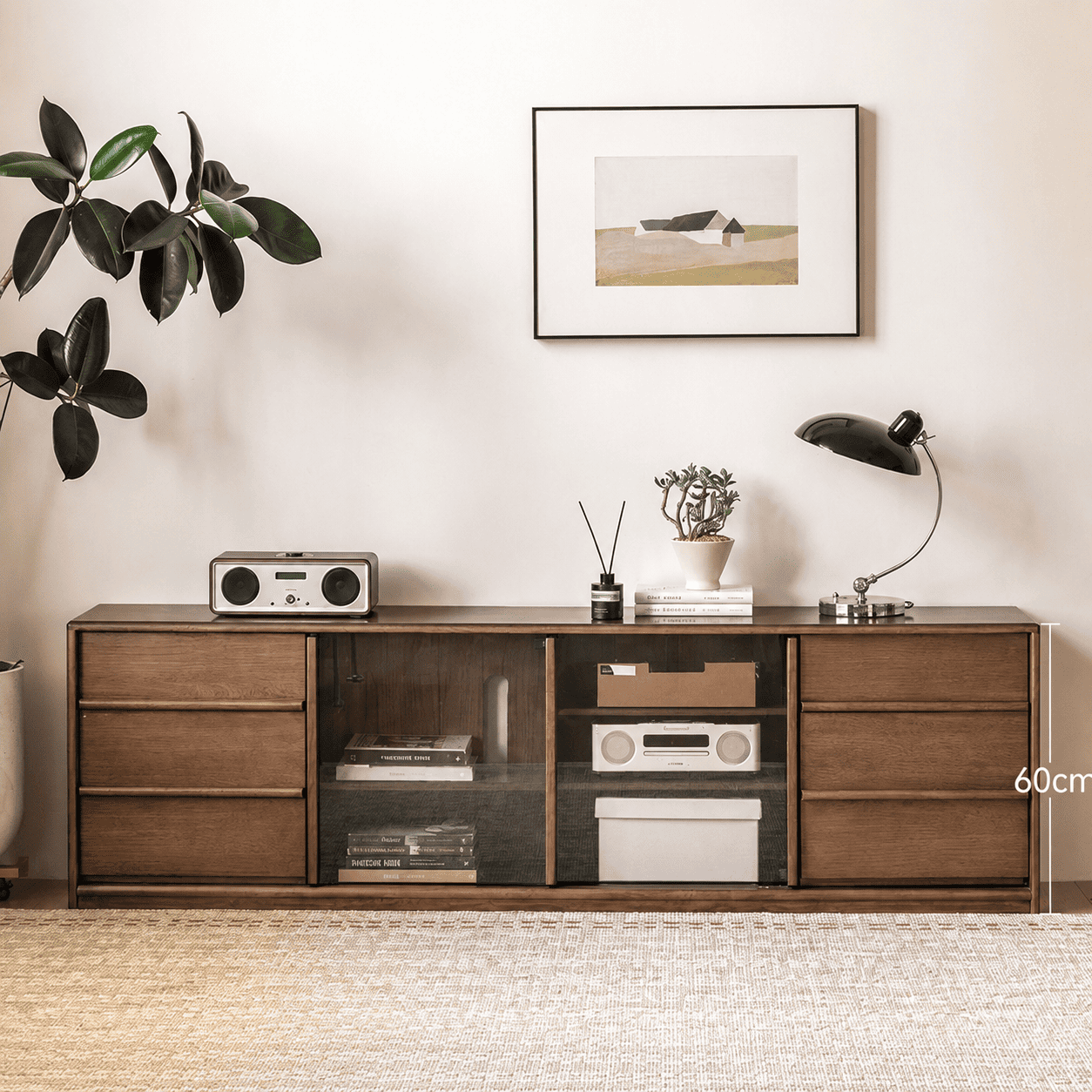 Derry Natural Solid Walnut Entertainment Unit