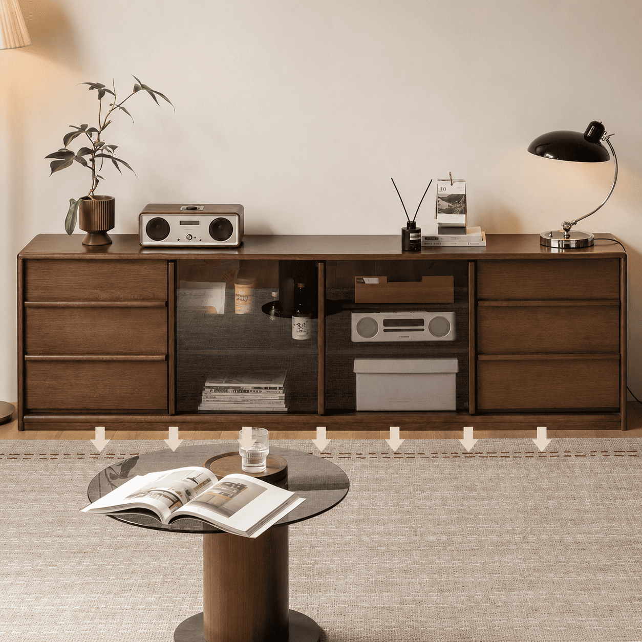 Derry Natural Solid Walnut Entertainment Unit