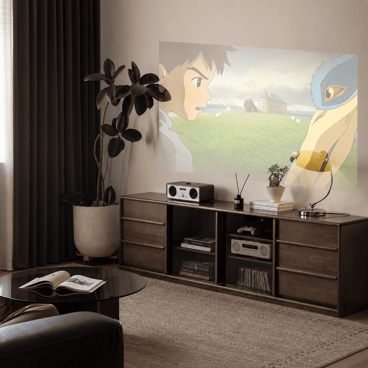 Derry Natural Solid Walnut Entertainment Unit