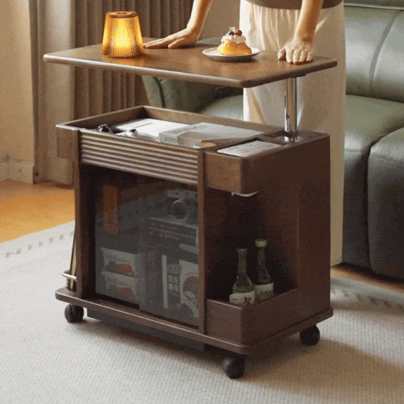 Derry Natural Solid Walnut Movable Side Table