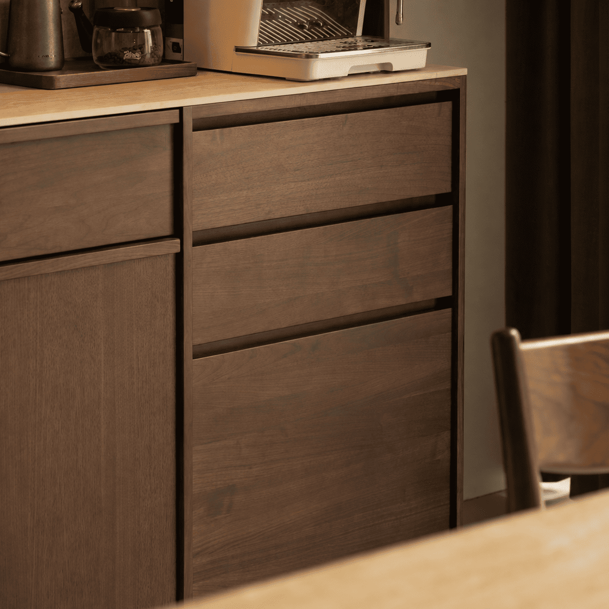 Derry Natural Solid Walnut Sideboard with Hutch Dresser
