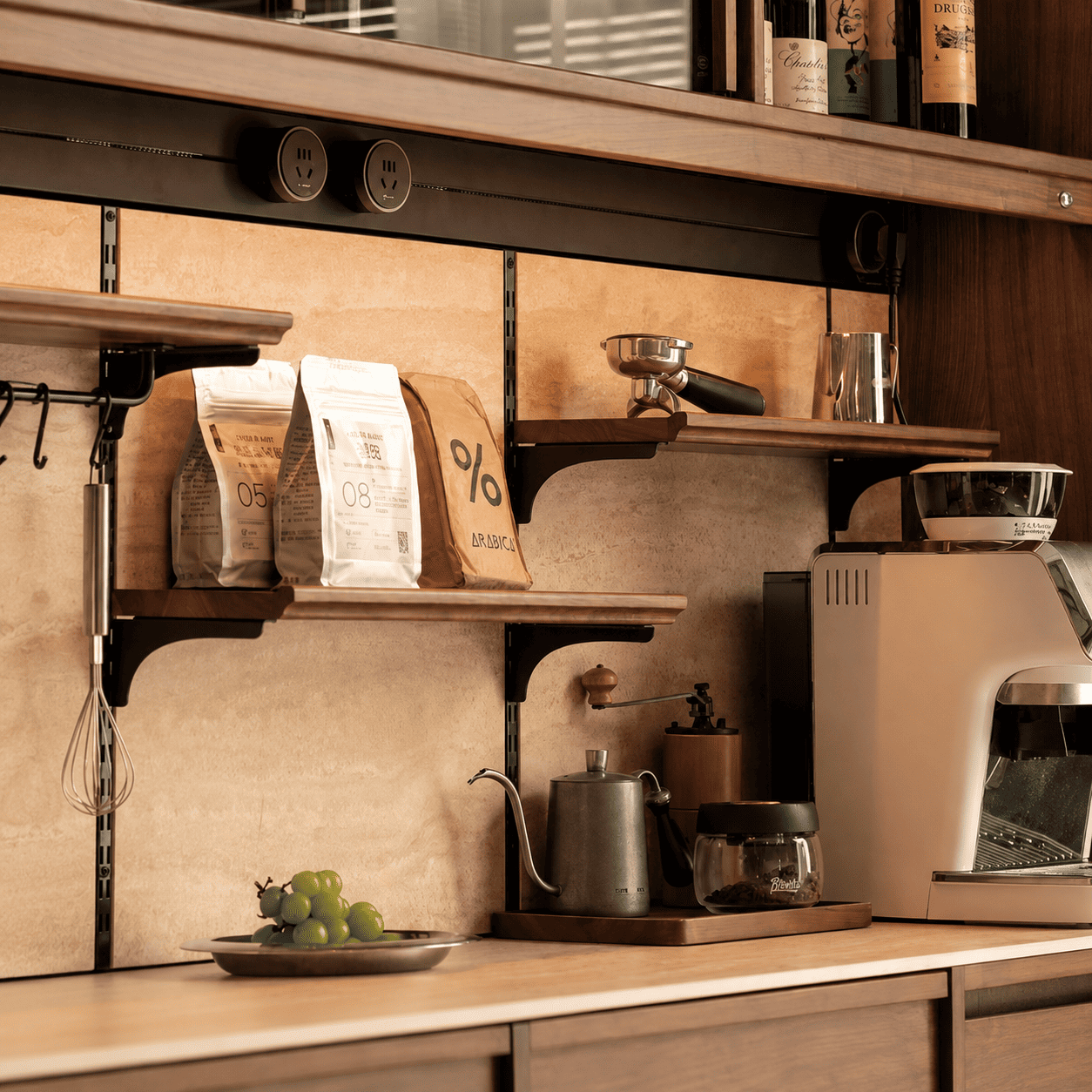 Derry Natural Solid Walnut Sideboard with Hutch Dresser