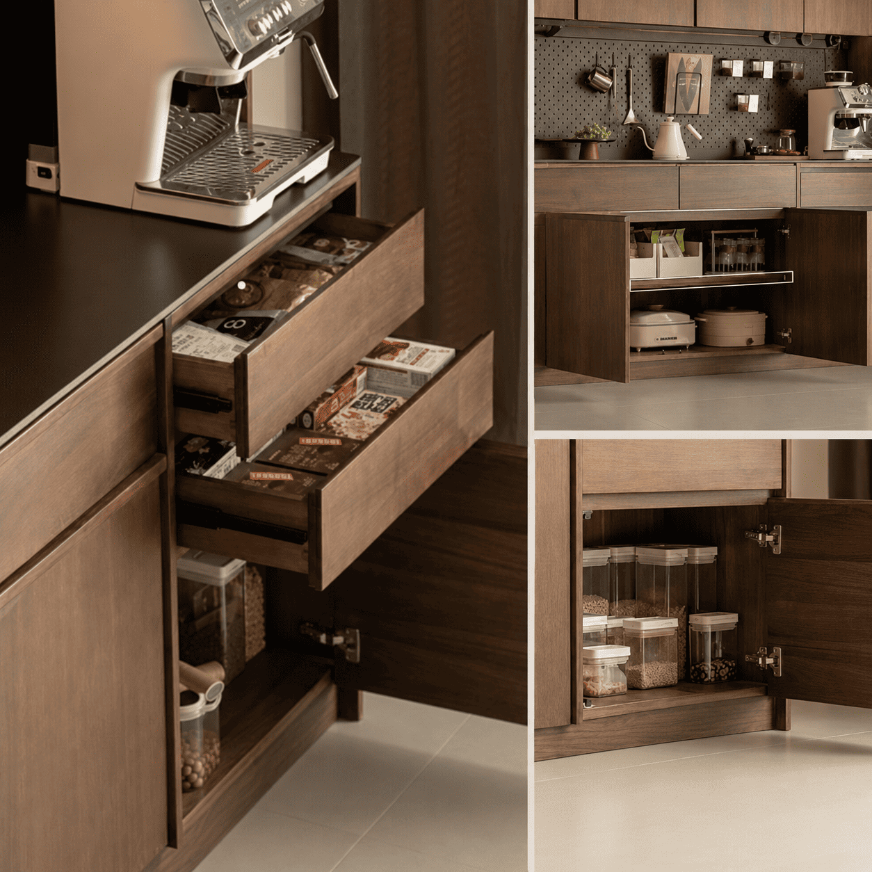 Derry Natural Solid Walnut Sideboard with Hutch Dresser Design Two