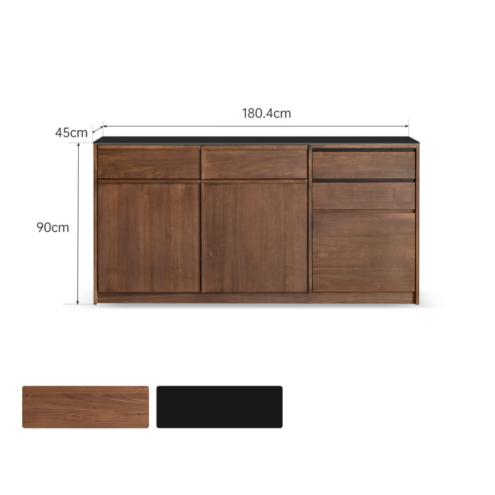 Derry Natural Solid Walnut Sideboard with Hutch Dresser Design Two