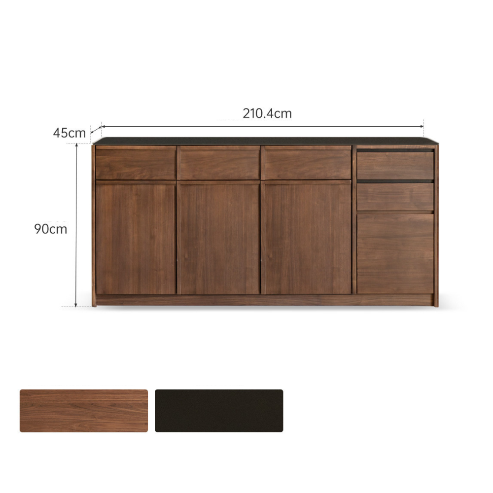 Derry Natural Solid Walnut Sideboard with Hutch Dresser Design Two