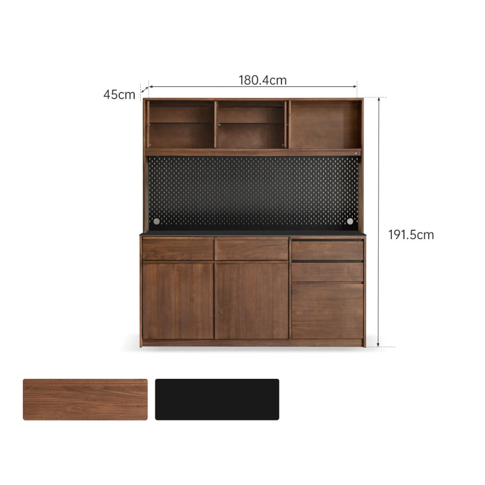 Derry Natural Solid Walnut Sideboard with Hutch Dresser Design Two