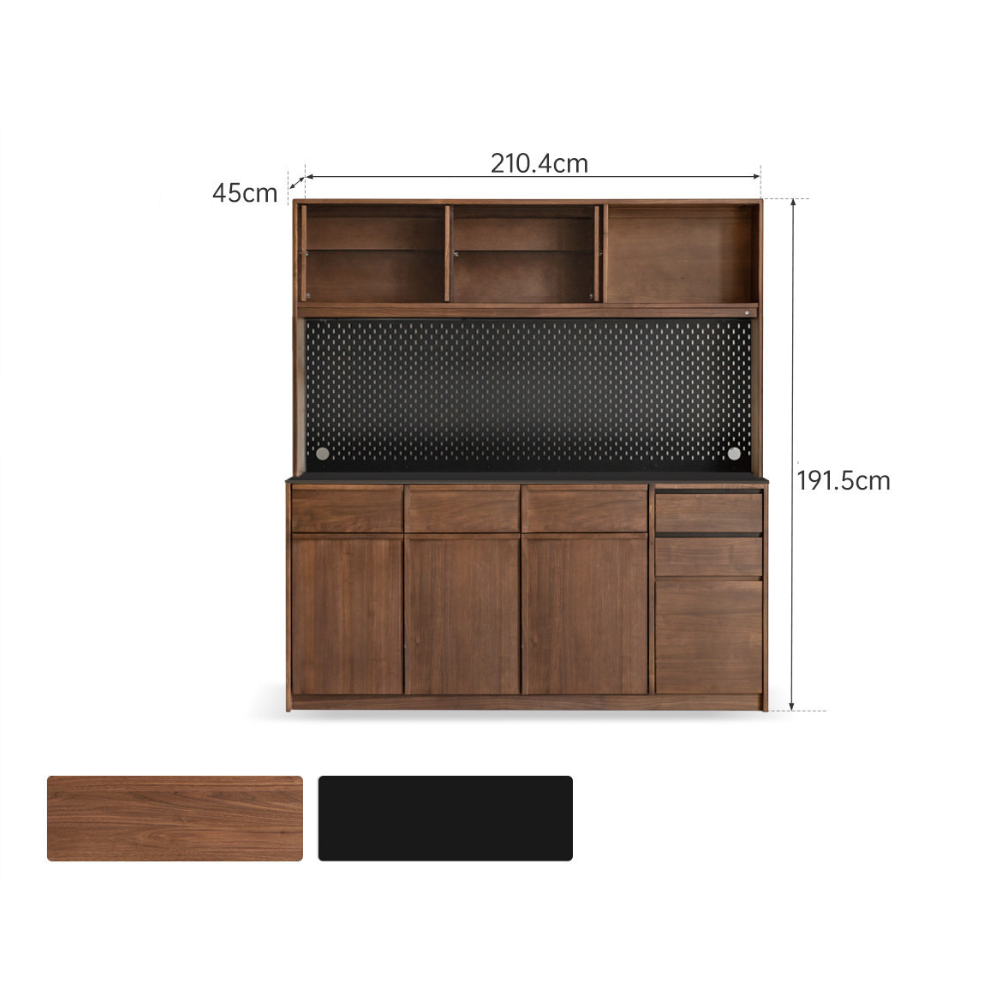 Derry Natural Solid Walnut Sideboard with Hutch Dresser Design Two