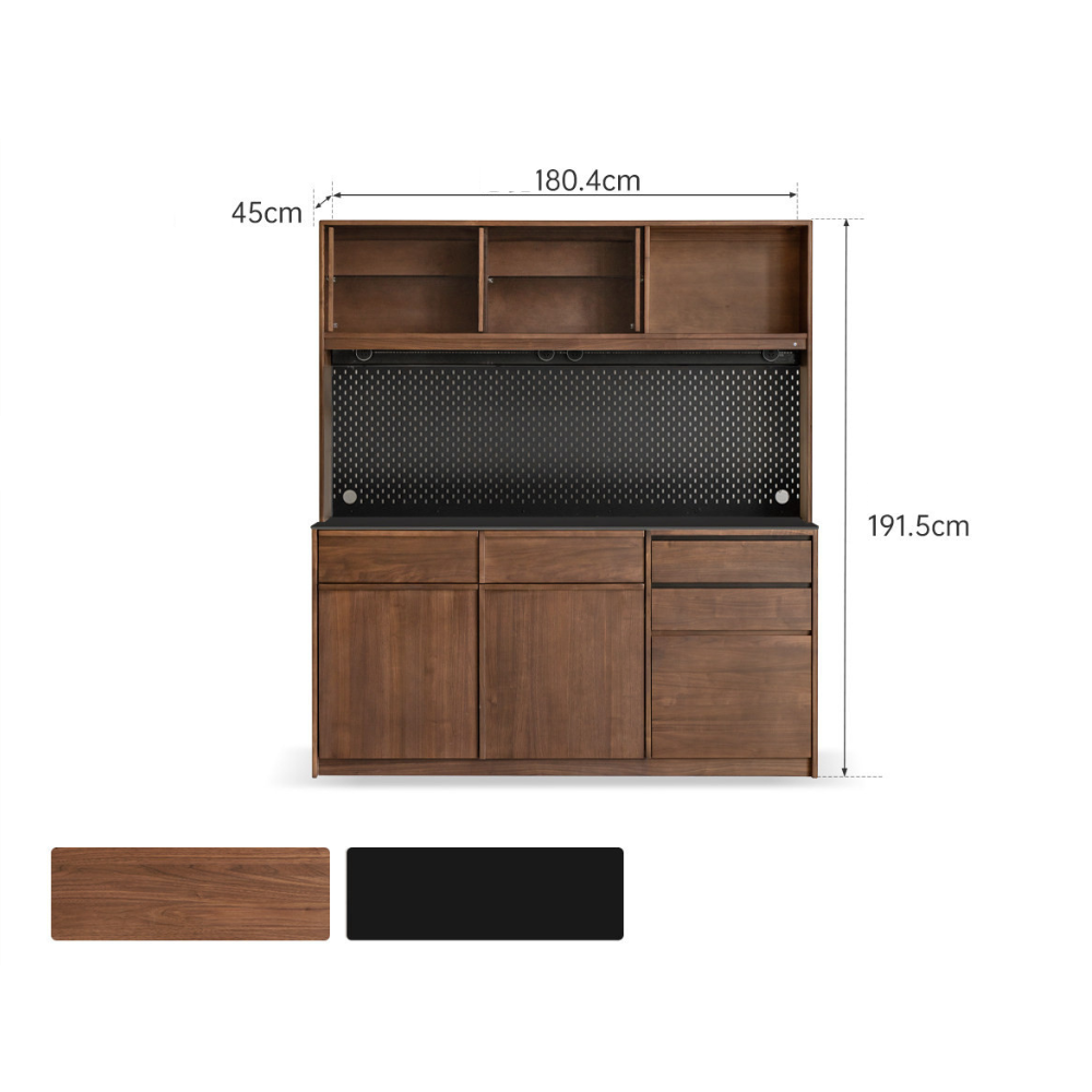 Derry Natural Solid Walnut Sideboard with Hutch Dresser Design Two