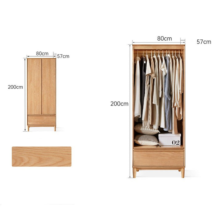Dorno Solid Oak Wardrobe with Bottom Drawer – Oak Furniture Store New ...