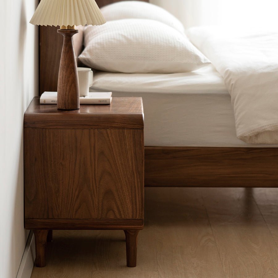 Dover Natural Solid Walnut Bedside Table | Oak Furniture Store