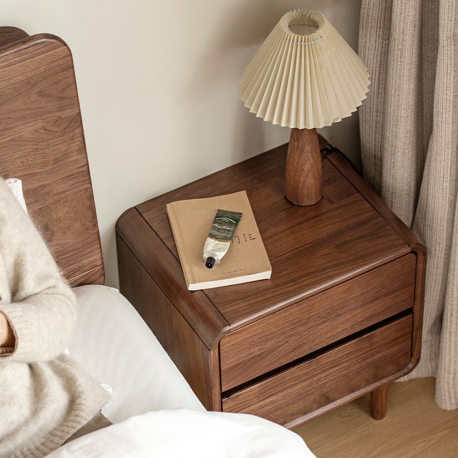Dover Natural Solid Walnut Bedside Table | Oak Furniture Store