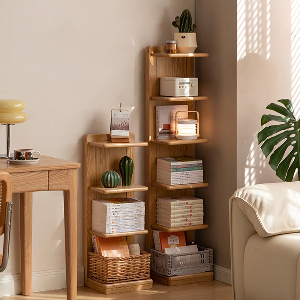 Dviete Natural Solid Oak Multi - Shelf Storage Bookcase | Oak Furniture Store