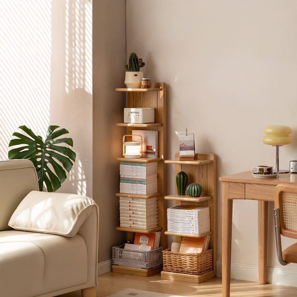 Dviete Natural Solid Oak Multi - Shelf Storage Bookcase | Oak Furniture Store