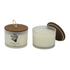 Earl Grey scented candle set in frosted glass jars with wooden lids for relaxing home fragrance