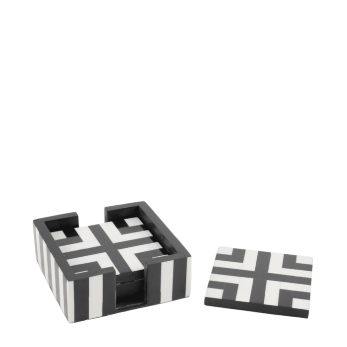 Ebony & Ivory Coaster Set LATK56182