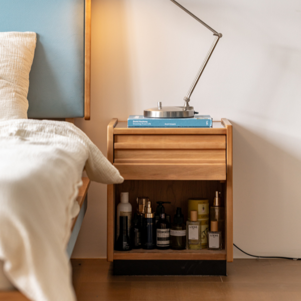 Elmas Natural Solid Cherry Bedside Table