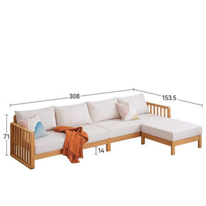 Elmen Natural Solid Beech Sofa - Oak Furniture Store & Sofas