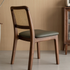 Natural solid walnut chair with leather seat pad for dining room, kitchen, and open-plan living