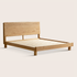 Endrinal Natural Solid Ash Bed Frame with Adjustable Headboard