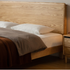 Endrinal Natural Solid Ash Bed Frame with Adjustable Headboard