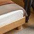 Endrinal Natural Solid Ash Bed Frame with Adjustable Headboard