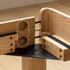 Endrinal Natural Solid Ash Bed Frame with Adjustable Headboard