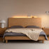 Endrinal Natural Solid Oak Bed Frame with Adjustable Headboard