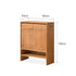 Enna natural solid cherry shoe cabinet with drawers, adjustable shoe racks, open shelves and side hooks in a hallway setting