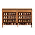 Enna natural solid cherry shoe cabinet with drawers, adjustable shoe racks, open shelves and side hooks in a hallway setting